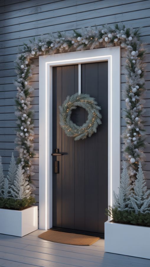 Modern Christmas Front Door Decorations
