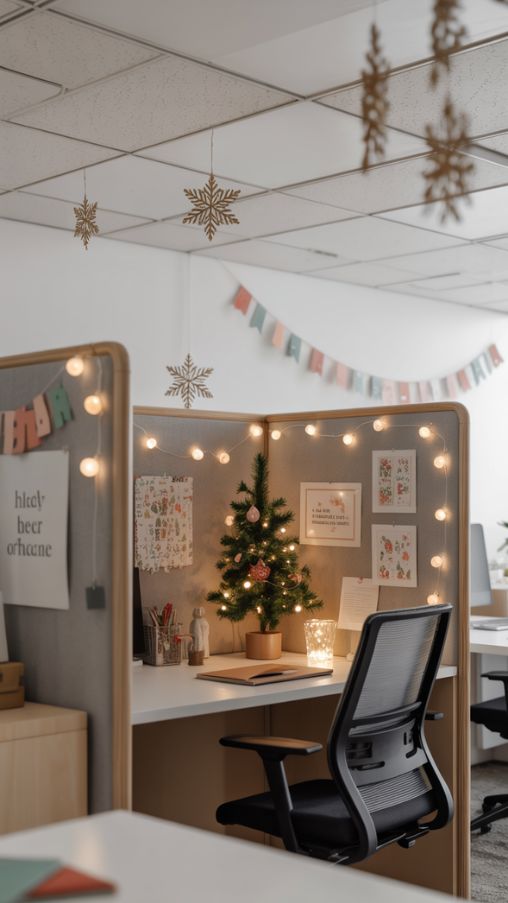 Office Christmas Decor for Small Spaces