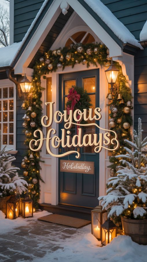 Outdoor Lighting and Accessories for Christmas Doors