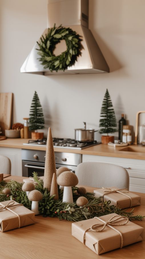 Simple Christmas Decor for the Kitchen and Dining Area