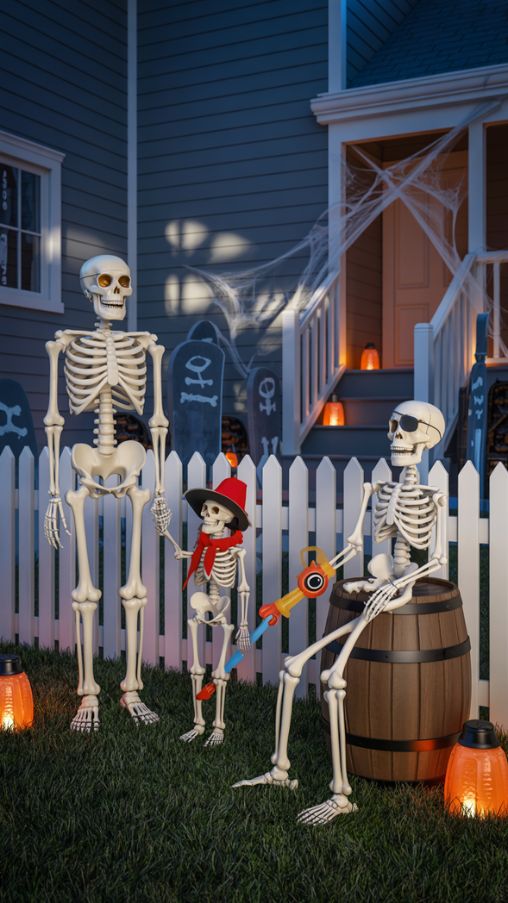 Skeleton-Themed Decor: Porch & Yard Ideas