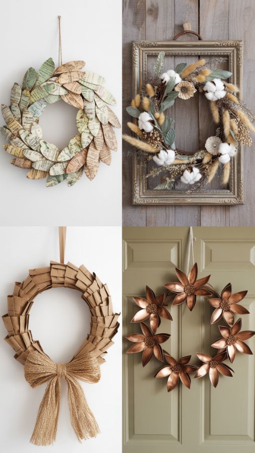 Unique DIY Fall Wreaths Using Uncommon Materials