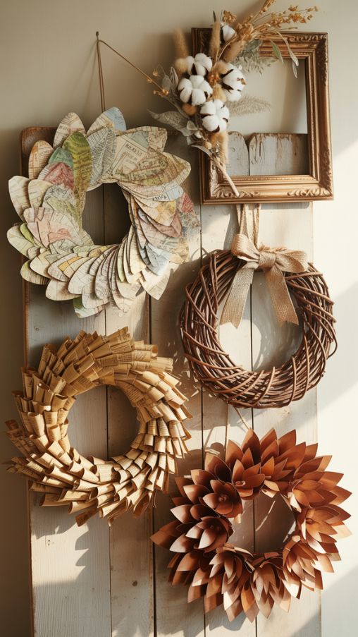 Unique DIY Fall Wreaths Using Uncommon Materials