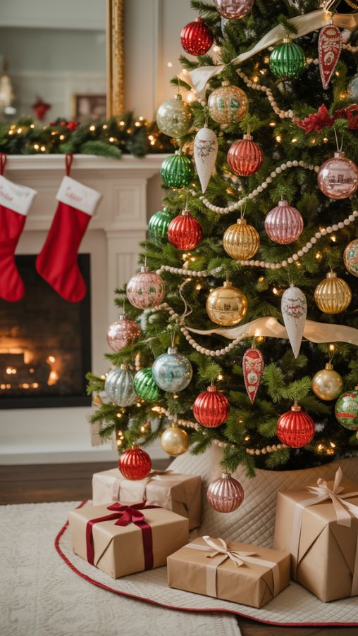 Vintage Christmas Tree Decorating Ideas