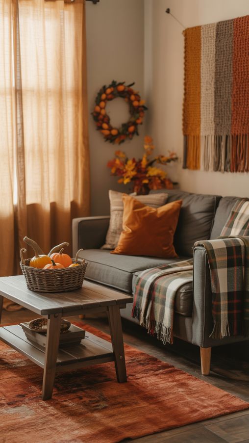 fall living room decor apartment