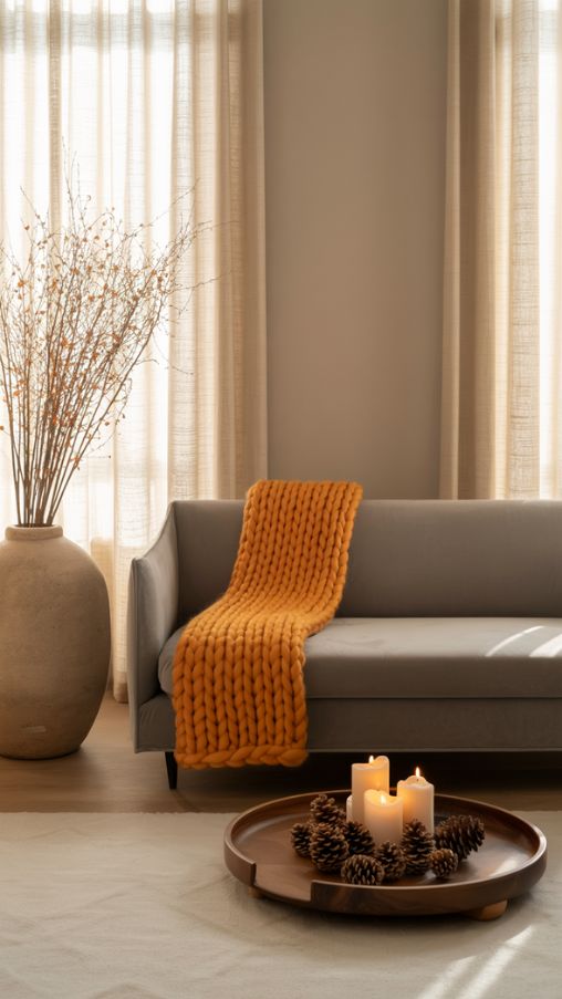 fall living room decor autumn minimalist