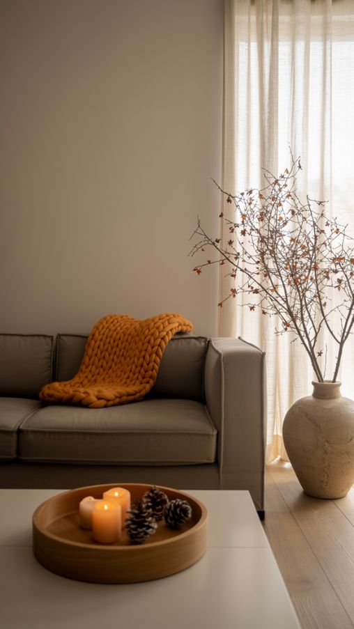 fall living room decor autumn minimalist