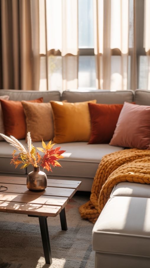 fall living room decor warm colors