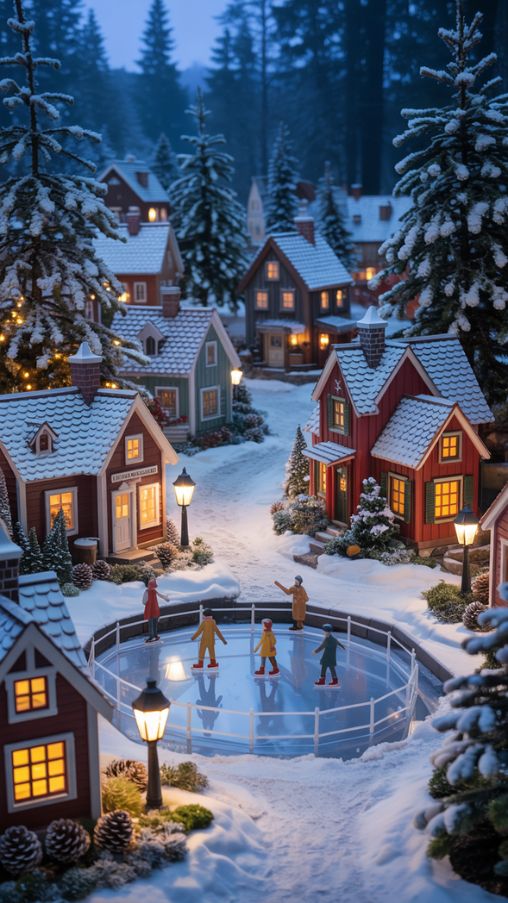 Adding Snow and Winter Effects to Christmas Village Display