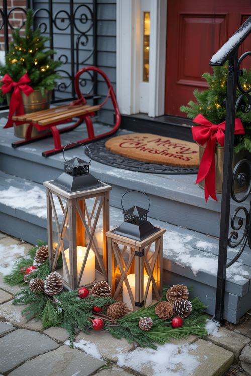 Base-Level Christmas Porch Decorating Ideas