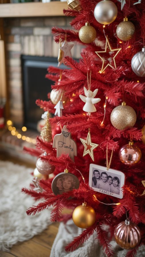 Choosing Ornaments for a Red Christmas Tree