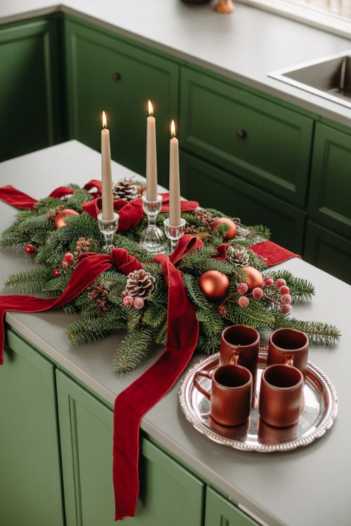 Choosing a Color Palette for Christmas Kitchen Island Decor – Coordinated Holiday Ideas