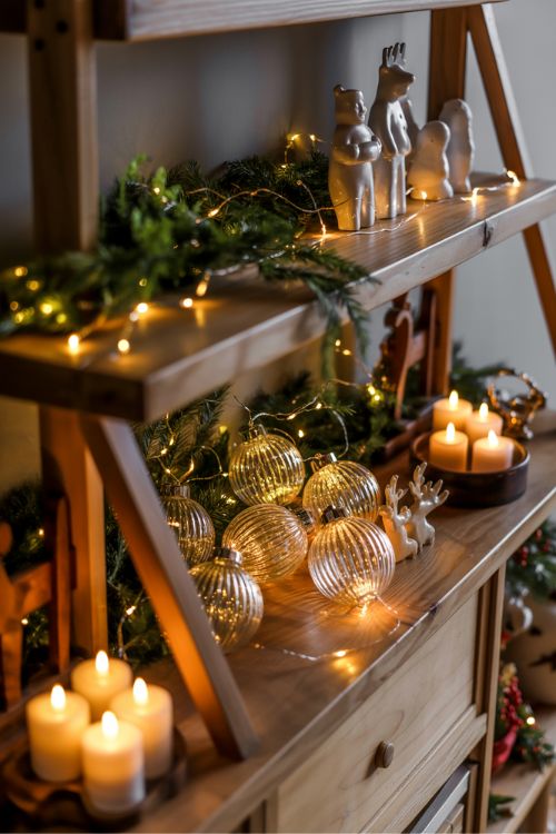 Christmas Shelf Lighting Ideas