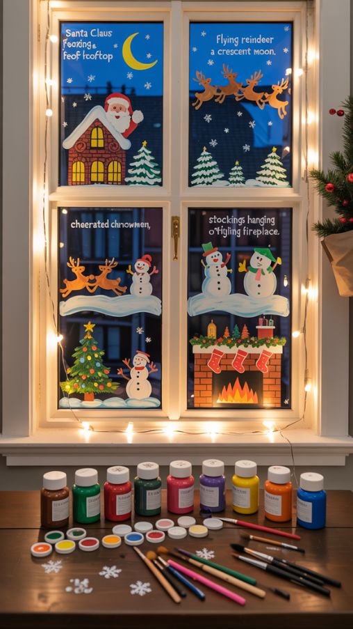 Classic Christmas Window Painting Ideas for Festive Home Decor