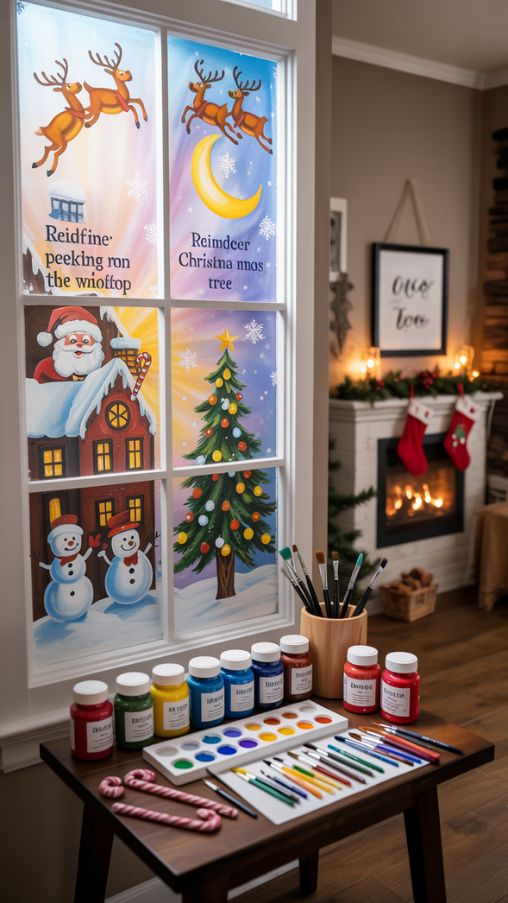 Classic Christmas Window Painting Ideas for Festive Home Decor