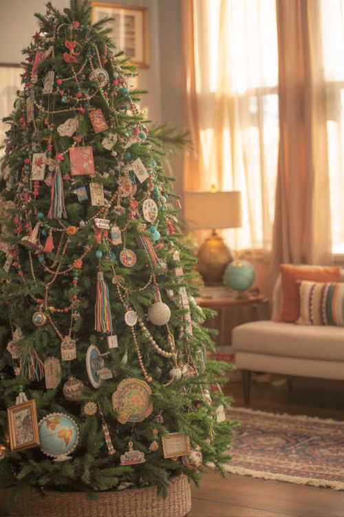 Colorful and Eclectic Boho Christmas Tree – Whimsical Holiday Style