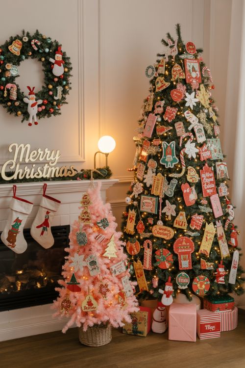 Combining Kitsch with Classic Christmas Decorations Festive Retro-Modern Living Room
