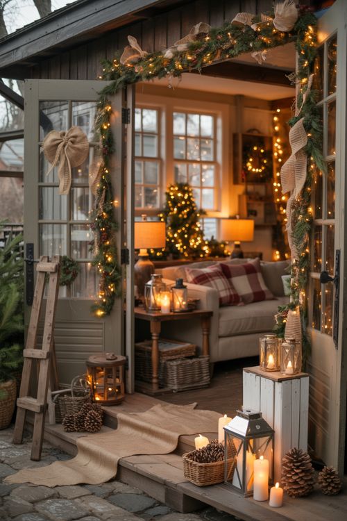 Country Christmas Decorations – Cozy Farmhouse Holiday Lighting Ideas
