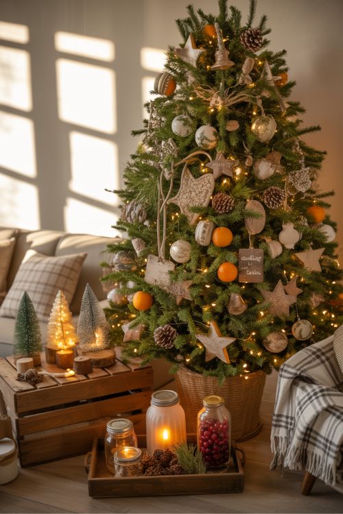 Country Christmas Decorations – Rustic Tree & DIY Centerpiece Ideas