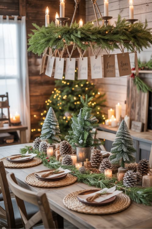 Country Christmas Decorations – Rustic Farmhouse Dining Room