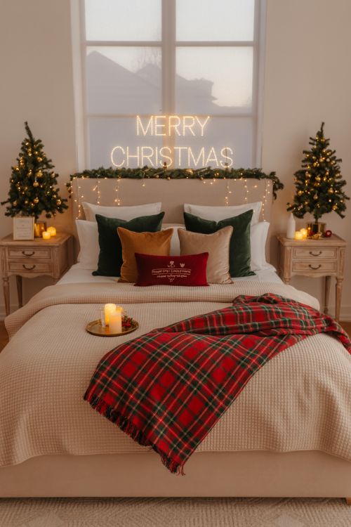 Cozy Bedroom Christmas Decorating Ideas for a Warm Holiday Retreat