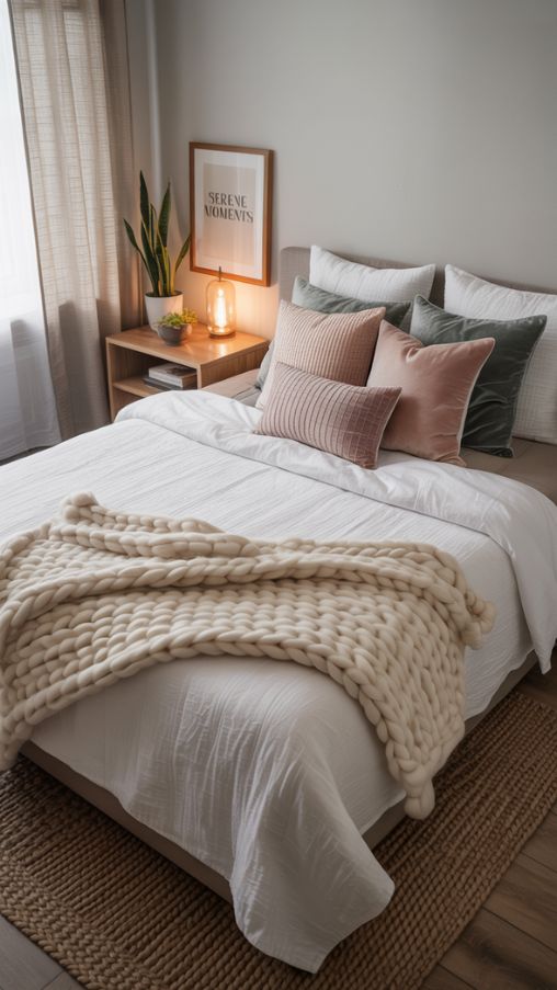 Cozy Textiles and Layered Decor for Small Guest Rooms