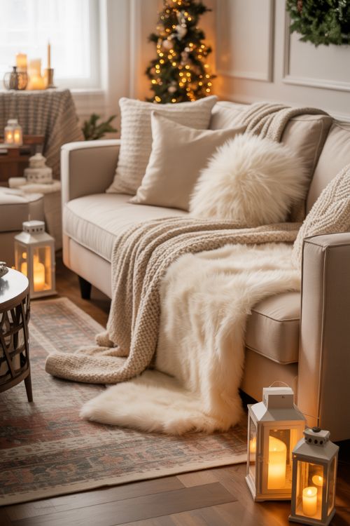 Cozy Textures & Accessories for Neutral Holiday Living