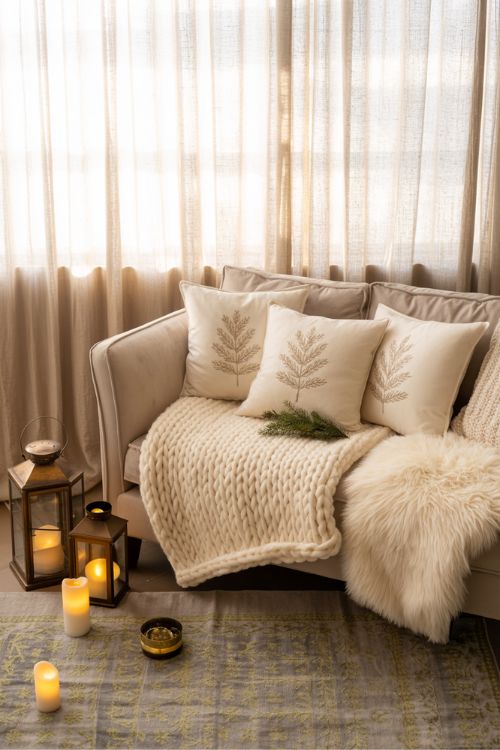 Cozy Textures & Accessories for Neutral Holiday Living