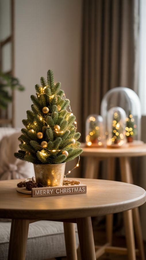 Cozy Tabletop and Mini Christmas Tree Decor Ideas