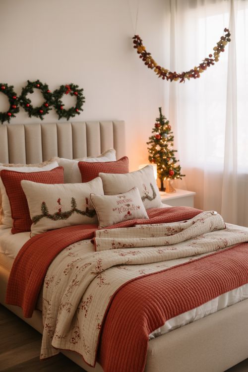 Creative Bedroom Christmas Room Decor Ideas