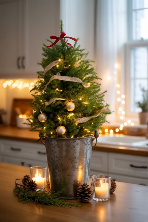 Creative Tabletop Trees for Kitchen Islands – Whimsical Holiday Centerpieces