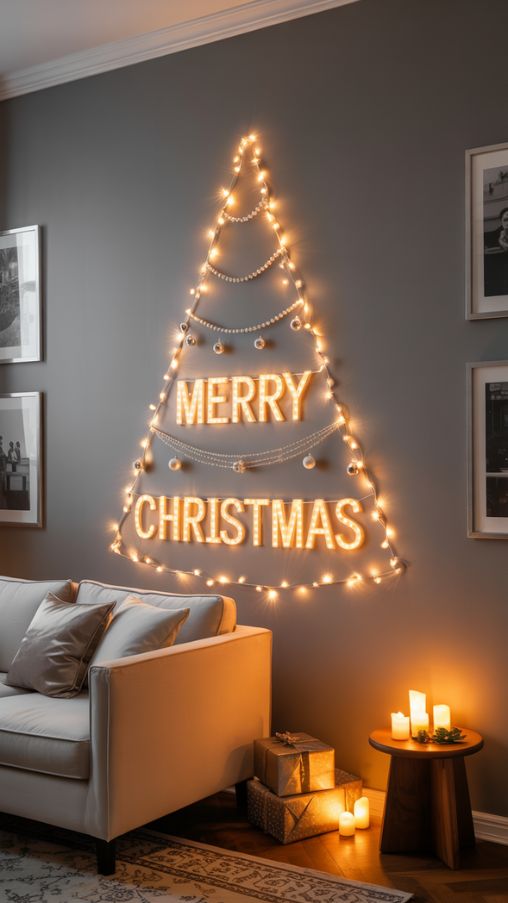 Creative Wall Christmas Tree Decorating Ideas for Small Spaces