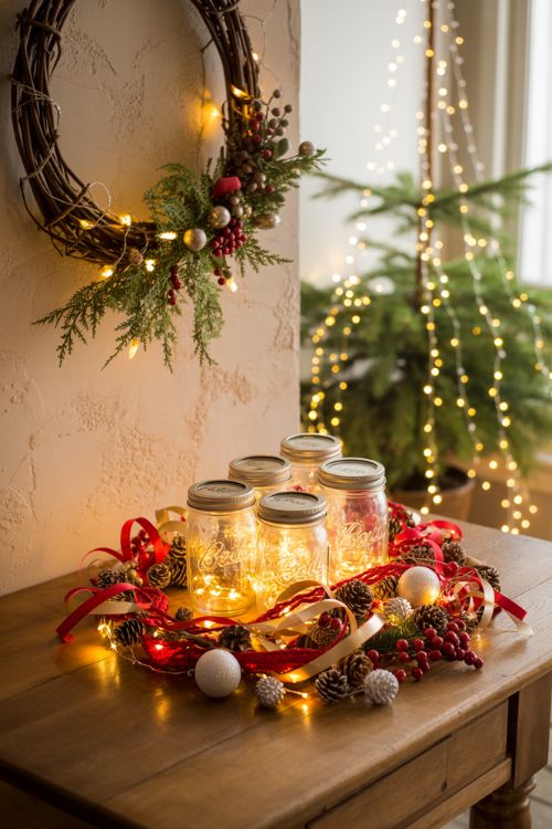 DIY Light Christmas Decorations – Mason Jars, Wreaths, and Handmade Holiday Lights