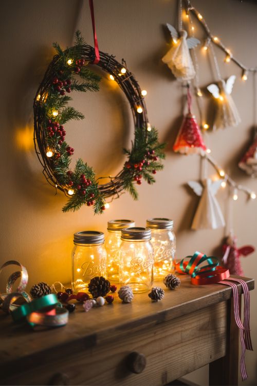 DIY Light Christmas Decorations – Mason Jars, Wreaths, and Handmade Holiday Lights