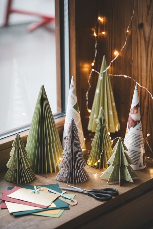 DIY Paper Christmas Trees for a Festive Mini Winter Wonderland