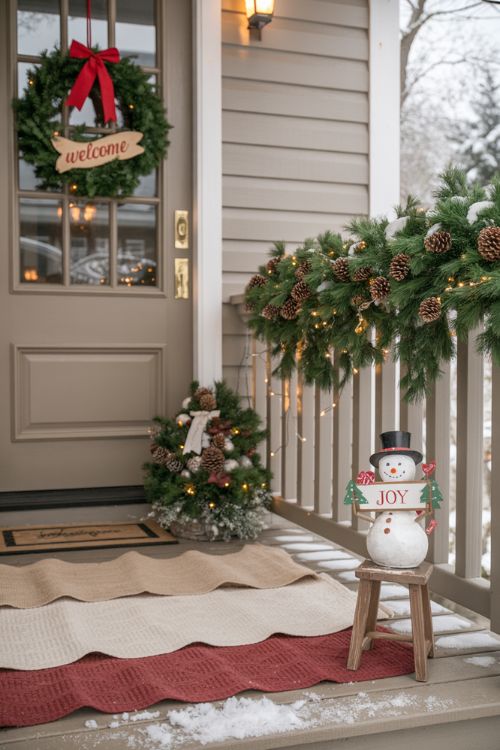 Entryway and Front Porch Christmas Room Decor Ideas