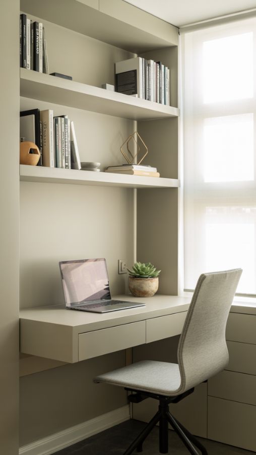Floating Desks and Wall-Mounted Solutions for Small Office Ideas