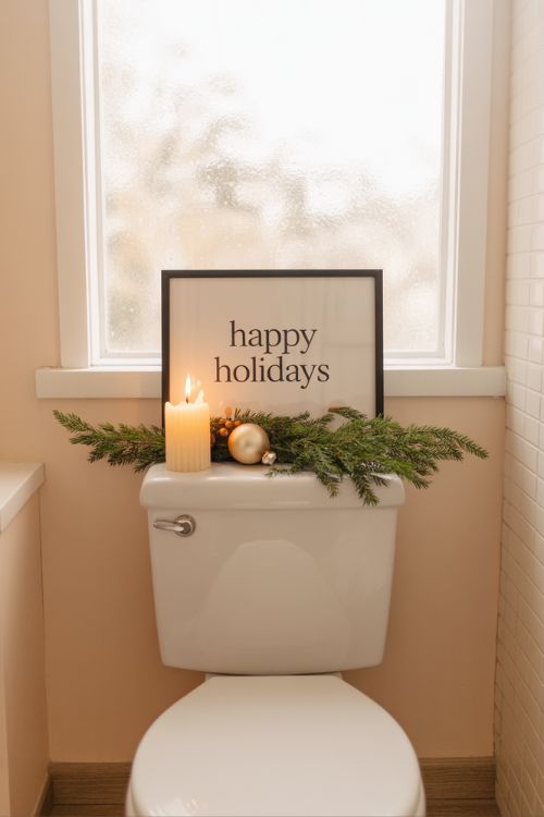 Framed Holiday Quote – Christmas Bathroom Decor Ideas