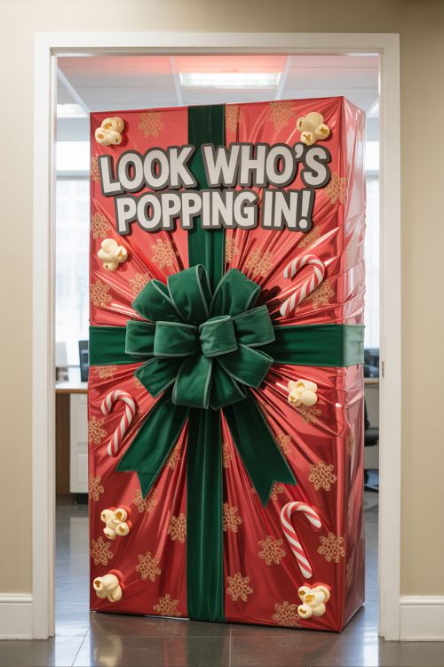 Gift & Present-Themed Christmas Office Door Decorations