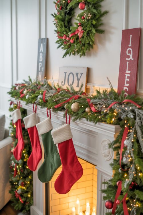 Greenery-Focused Christmas Mantle Ideas for a Fresh and Festive Holiday Home