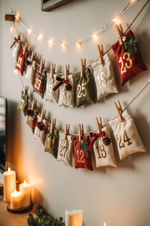 Handmade Advent Calendar Wall Decoration Idea
