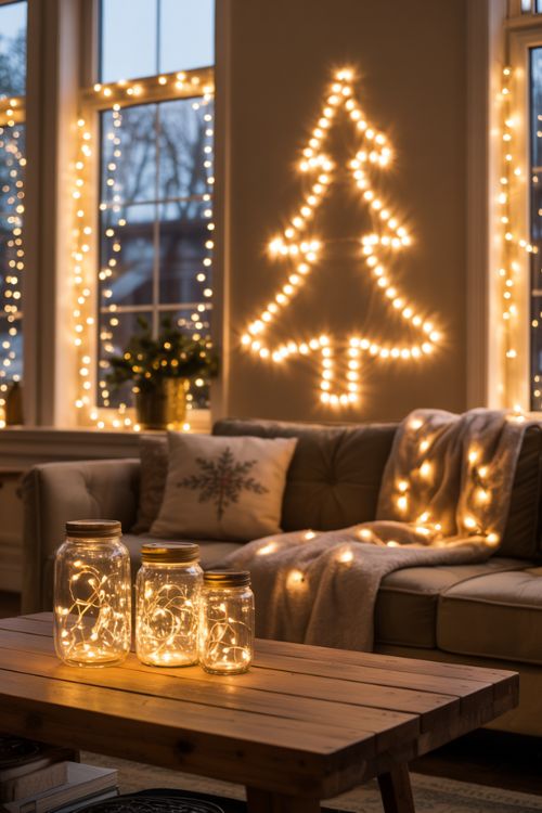 Incorporating Lights for a Cozy Ambiance – Fairy Lights, LED Arrangements, and Wall Tree Ideas