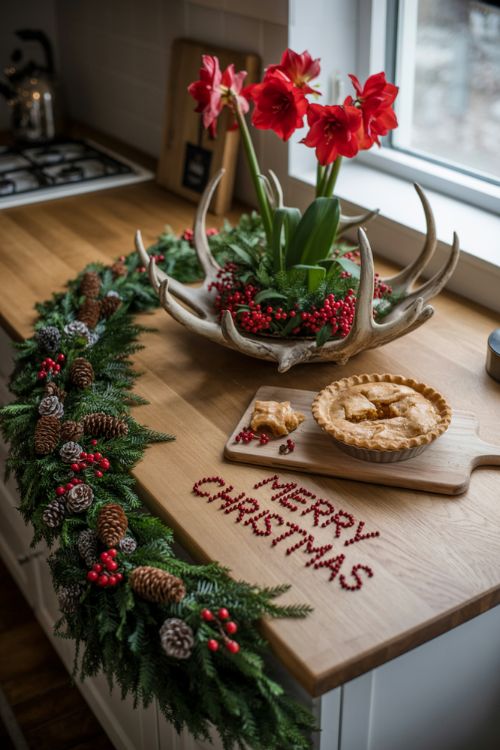 Incorporating Natural Elements for a Cozy Holiday Feel – Christmas Kitchen Island Decor