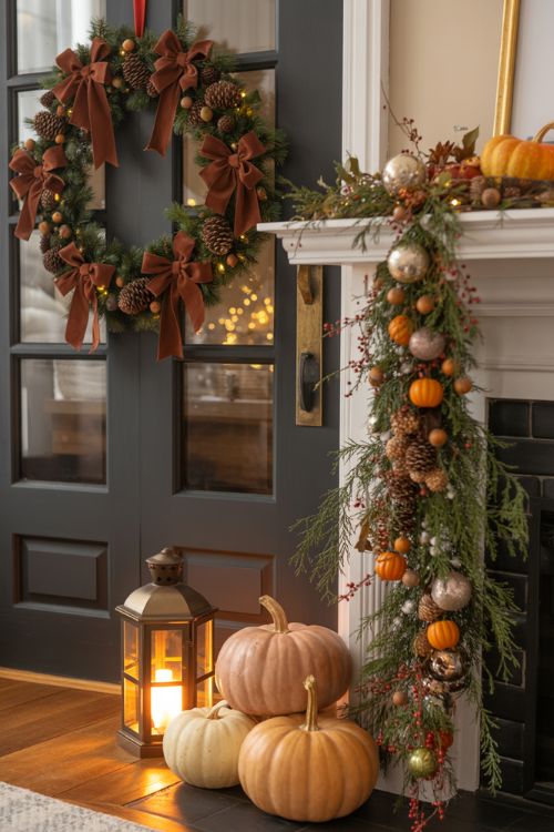Integrating Greenery and Natural Elements for Thanksgiving with Christmas Decor