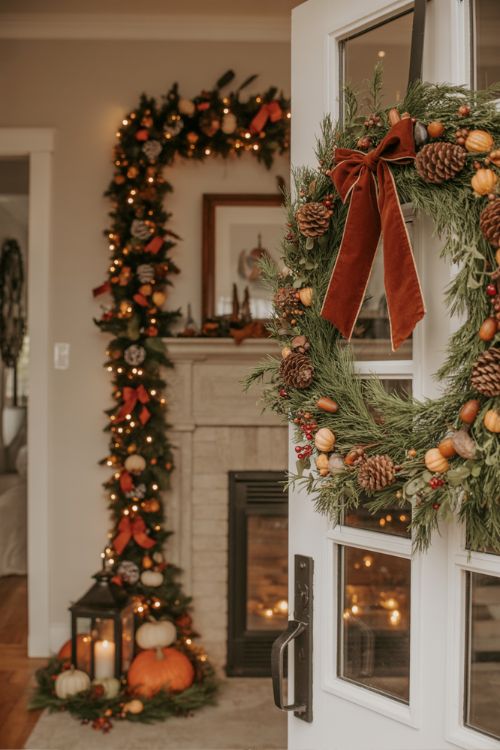 Integrating Greenery and Natural Elements for Thanksgiving with Christmas Decor