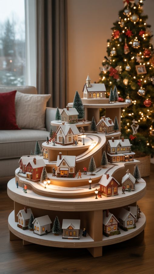 Layered Christmas Village Display Ideas for Magical Holiday Decor