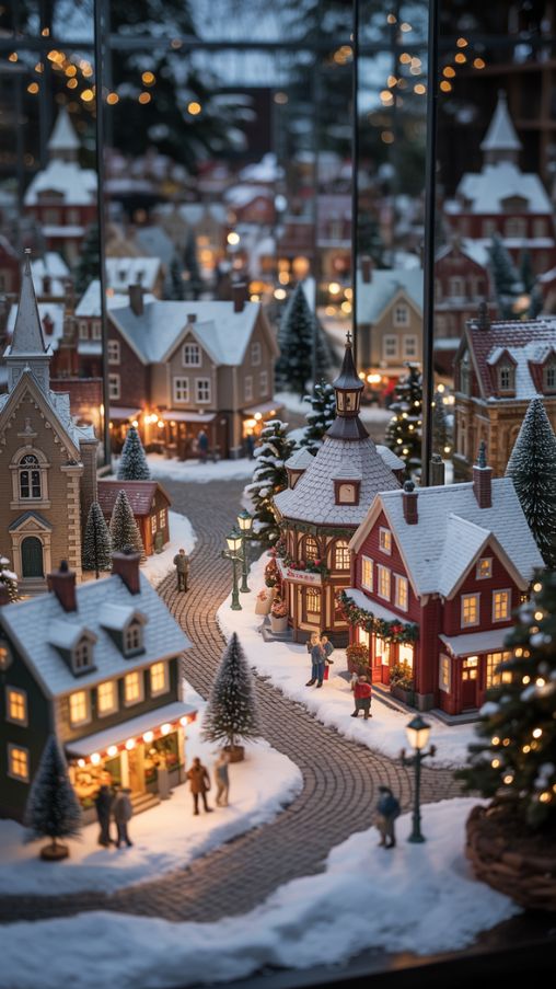 Layering and Arranging Christmas Village Display Ideas