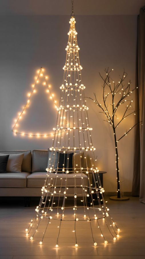 Light-Based Christmas Tree Alternative Ideas for Modern Holiday Decor
