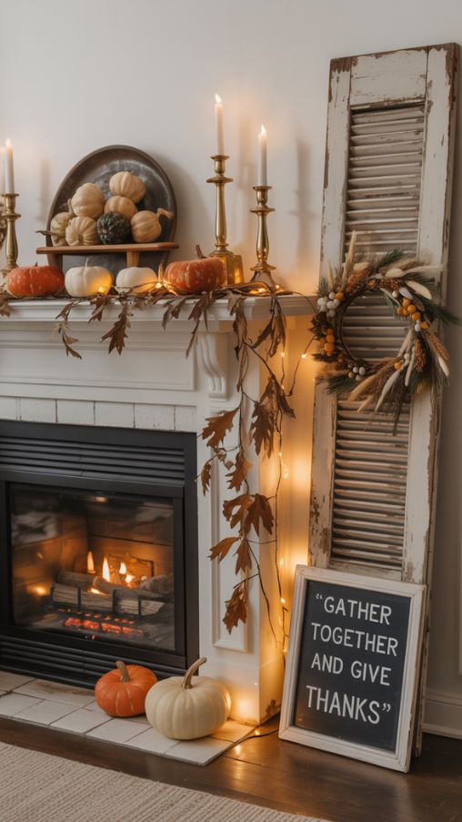 Mantel and Fireplace Farmhouse Décor