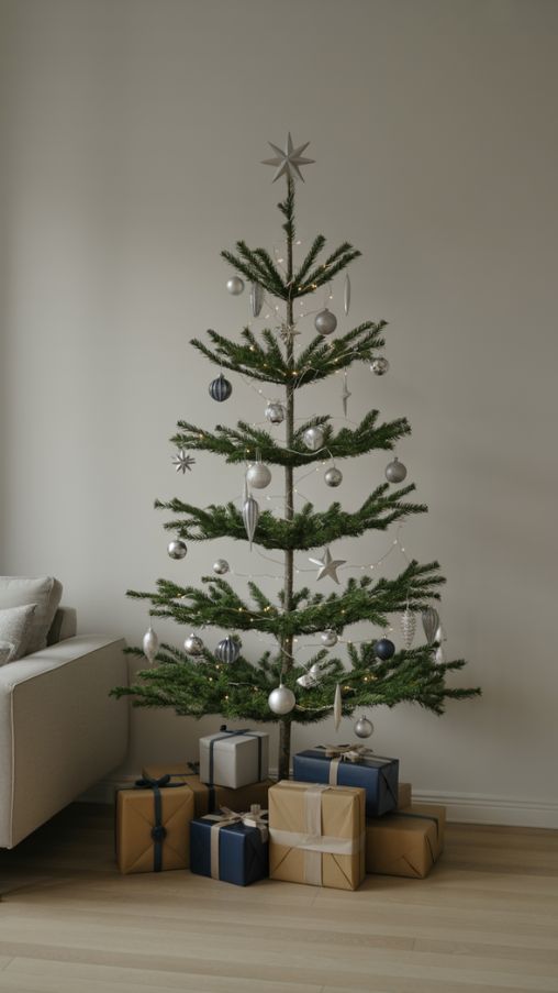 Minimalist Slim Christmas Tree Ideas for Modern Holiday Decor